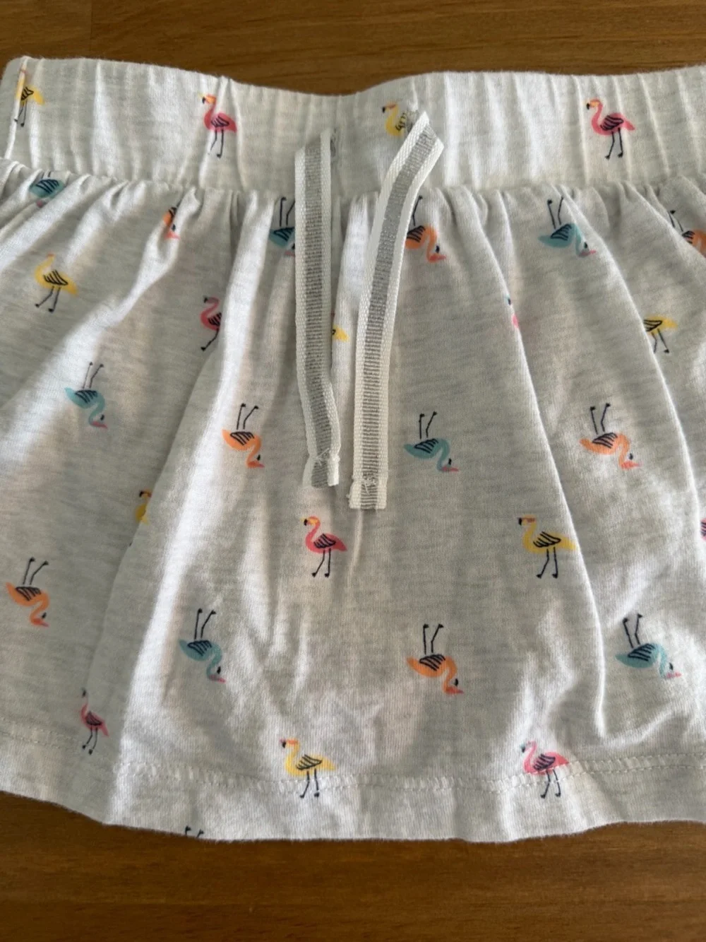 OshKosh B'gosh White Baby Skirt with Teal Flamingo Print Size 18M